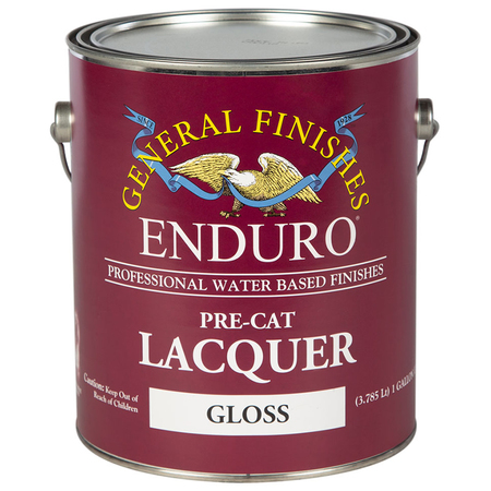 GENERAL FINISHES 1 Gal Clear Enduro Pre-Cat Lacquer Water-Based Topcoat, Gloss GPCG